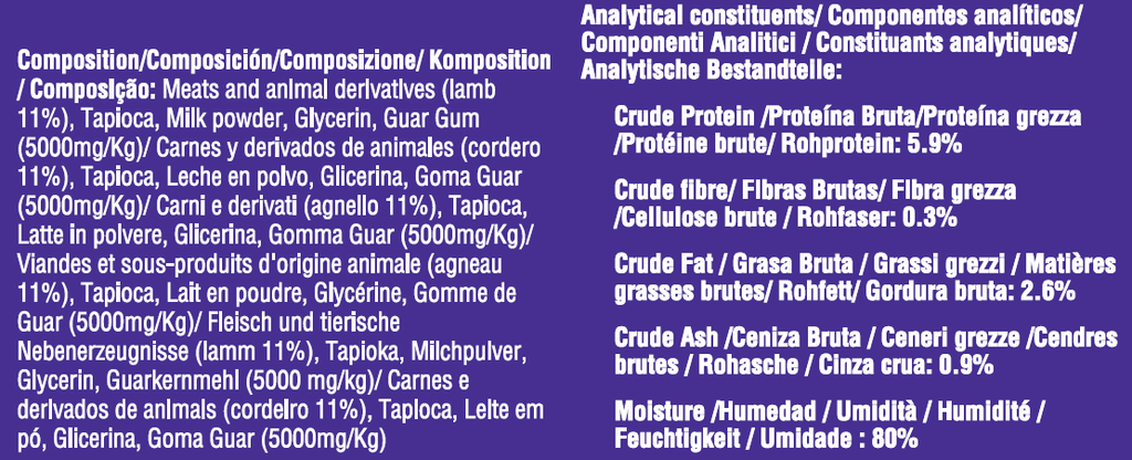 Dr. Zoo Licks cordero x 12 sobres de  4 uds. x 15g